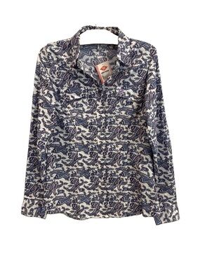 Cinch Blue Purple White Paisley Snap Down Fitted Western Shirt NWT
